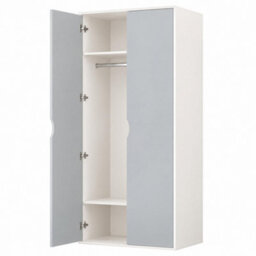 Afn Home Delvito 4 Piece Bedroom Set,  2 Door Wardrobe, 5 Drawer Chest & 2 Bedside Cabinets, Grey/white - thumbnail 3