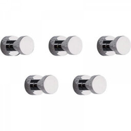 Wall Hook, Towel Hook For Bathroom, Kitchen, Door, Wardrobe Cupboard, 5 Pack, Brass (Chrome Plated) - thumbnail 1