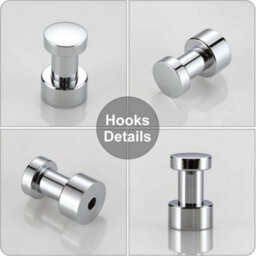Wall Hook, Towel Hook For Bathroom, Kitchen, Door, Wardrobe Cupboard, 5 Pack, Brass (Chrome Plated) - thumbnail 4