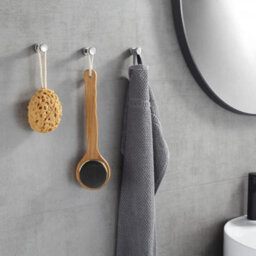 Wall Hook, Towel Hook For Bathroom, Kitchen, Door, Wardrobe Cupboard, 5 Pack, Brass (Chrome Plated) - thumbnail 2