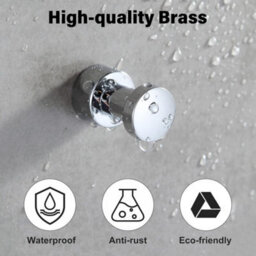 Wall Hook, Towel Hook For Bathroom, Kitchen, Door, Wardrobe Cupboard, 5 Pack, Brass (Chrome Plated) - thumbnail 3