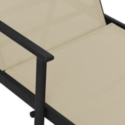 Berkfield Sun Lounger Steel And Textilene Fabric Cream - thumbnail 7