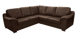 Amy Faux Leather Corner Sofa In Brown