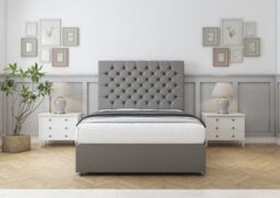 "Comfort Winslow Pewter Tweed Divan Bed Base No Drawers - 26"" Strutted  2'6 Small Single" - thumbnail 1