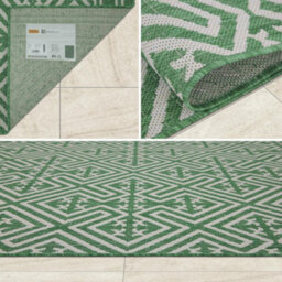 Homeart Outdoor Rugs Easy Cleaning Area Rugs For Balcony,garden,picnic,uv Weather Resistant Green Cream, 140 X 200 Cm - thumbnail 5