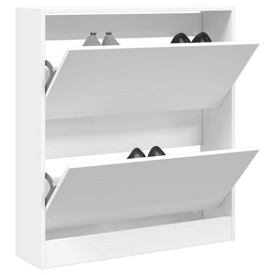 Vidaxl Shoe Cabinet White 80X21X87.5 Cm Engineered Wood - image 1