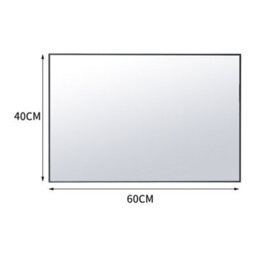 Living And Home Black Wall Mounted Rectangle Bathroom Mirror Framed Mirror Vanity Mirror W600 X H400 mm - thumbnail 6