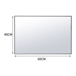 Living And Home Black Wall Mounted Rectangle Bathroom Mirror Framed Mirror Vanity Mirror W600 X H400 mm - thumbnail 9