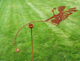 Poppy Forge Fairy Sitting Wind Rocker Single Bare Metal/ready To Rust - Steel - L66 X W54 X H148.5 Cm - thumbnail 2