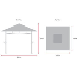 Charles Bentley 8 X 5Ft Steel Grill Gazebo Outdoor Tent Shelter - Cream And Grey - thumbnail 7