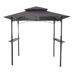 Charles Bentley 8 X 5Ft Steel Grill Gazebo Outdoor Tent Shelter - Cream And Grey - thumbnail 2