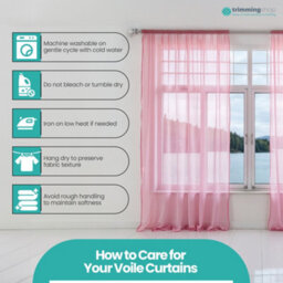 "Neel Blue Voile Curtains Slot Top, 2 Curtains, Blush Pink - 56"" Width X 90"" Drop" - thumbnail 3