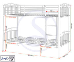 Seconique Ventura 3Ft Bunk Bed In Silver Finish Can Be Used As Two Beds - thumbnail 9