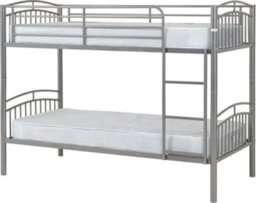 Seconique Ventura 3Ft Bunk Bed In Silver Finish Can Be Used As Two Beds