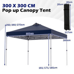 Gainoom 300 X 300 Cm Pop Up Blue Canopy Tent 1 Person Easy Setup Gazebo Shelter W/ Sandbags - thumbnail 2
