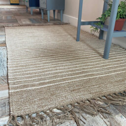 Second Nature Online Bekal Flat Weave Rug Striped Design Cotton And Jute 70 Cm X 130 Cm - thumbnail 4