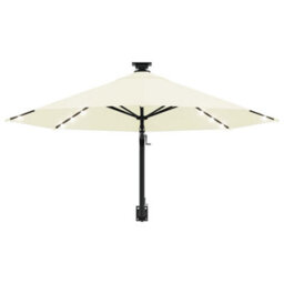 Vidaxl Wall-Mounted Garden Parasol With Leds 300 Cm Sand - thumbnail 4