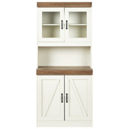Beliani Glass Display Cabinet Kalbarri 80 Cm Brown/ White - thumbnail 5