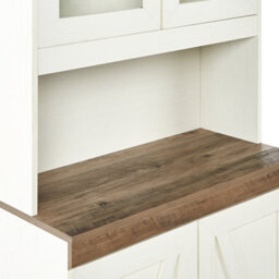Beliani Glass Display Cabinet Kalbarri 80 Cm Brown/ White - thumbnail 7