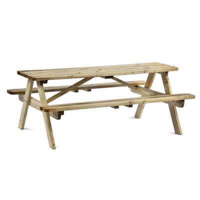 Leisurebench Tiptree 8 Seat Picnic Bench - Dip Treated Green Timber - 180Cm - image 1