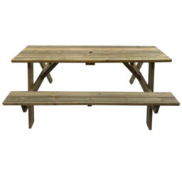 Leisurebench Tiptree 8 Seat Picnic Bench - Dip Treated Green Timber - 180Cm - thumbnail 2