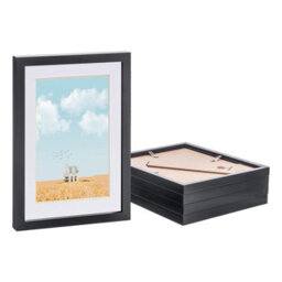 "Nicola Spring Photo Frames With A5 Mount - A4 (8"" X 12"") - Black/white - Pack Of 5" - thumbnail 1
