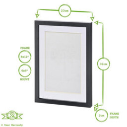 "Nicola Spring Photo Frames With A5 Mount - A4 (8"" X 12"") - Black/white - Pack Of 5" - thumbnail 3