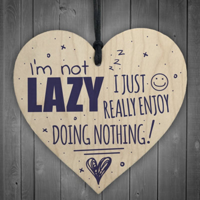 Red Ocean I'm Not Lazy Funny Hanging Heart Doing Nothing Novelty Best Friend Gift Ideas - image 1