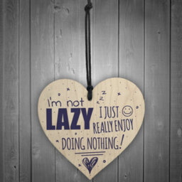 Red Ocean I'm Not Lazy Funny Hanging Heart Doing Nothing Novelty Best Friend Gift Ideas - thumbnail 2
