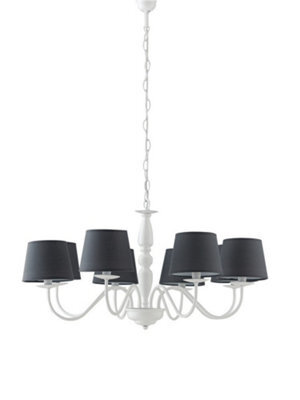 Luminosa Lighting Luminosa Favola 8 Light Chandeliers With Shades White, Fabric 79.3X30Cm