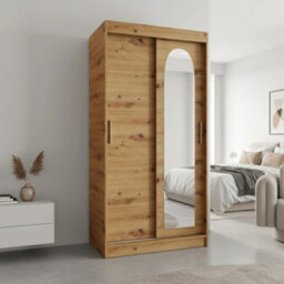 Selfie 100Cm Sliding Wardrobe For Every Interior Storage Closet Laminate Finish With Optional Drawers Unit Artisanoak - thumbnail 2