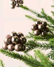 Werchristmas Set Of 10 Glass Berry Cluster Baubles, Mocha - thumbnail 2