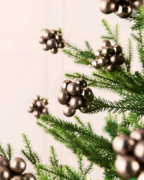Werchristmas Set Of 10 Glass Berry Cluster Baubles, Mocha - thumbnail 3
