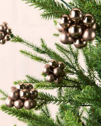 Werchristmas Set Of 10 Glass Berry Cluster Baubles, Mocha - thumbnail 4