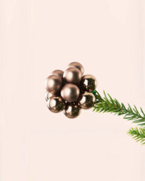 Werchristmas Set Of 10 Glass Berry Cluster Baubles, Mocha - thumbnail 5