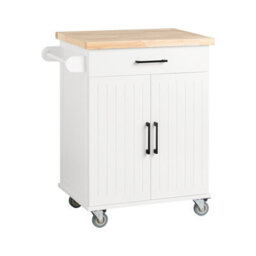 Sobuy Fkw119-Nw, Kitchen Storage Trolley Mobile Kitchen Cabinet Cupboard,w74Xd45.6Xh91 - thumbnail 1