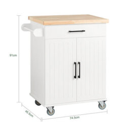 Sobuy Fkw119-Nw, Kitchen Storage Trolley Mobile Kitchen Cabinet Cupboard,w74Xd45.6Xh91 - thumbnail 3