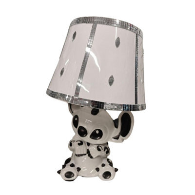 DEENZ White & Black Stitch Table Lamp With Shade Ceramic Style 2