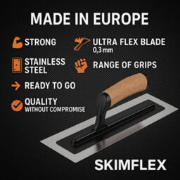 Plastering Trowel Skimflex Pro Ultraflex Cork Handle 280mm (11In) Flexible Stainless Steel Blade For Skimming & Rendering - thumbnail 2