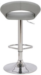 Lamboro Sorrento Real Leather Kitchen And Breakfast Bar Stool, Height Adjustable Swivel Gas Lift, Grey - thumbnail 5