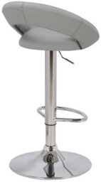 Lamboro Sorrento Real Leather Kitchen And Breakfast Bar Stool, Height Adjustable Swivel Gas Lift, Grey - thumbnail 4