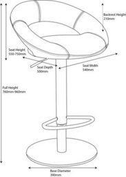 Lamboro Sorrento Real Leather Kitchen And Breakfast Bar Stool, Height Adjustable Swivel Gas Lift, Grey - thumbnail 7