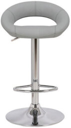 Lamboro Sorrento Real Leather Kitchen And Breakfast Bar Stool, Height Adjustable Swivel Gas Lift, Grey - thumbnail 3