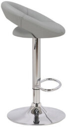 Lamboro Sorrento Real Leather Kitchen And Breakfast Bar Stool, Height Adjustable Swivel Gas Lift, Grey - thumbnail 2