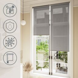 GoodHome Badallo Corded Concrete Grey Daylight & Thermal Roller Blind (W)60Cm (L)180Cm - thumbnail 7