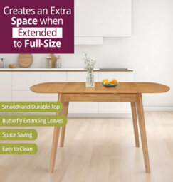 Hallowood Furniture Aston Butterfly Extending Table With 4 Light Oak Ledbury Chairs - thumbnail 7