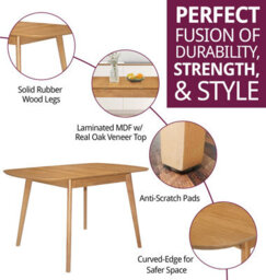Hallowood Furniture Aston Butterfly Extending Table With 4 Light Oak Ledbury Chairs - thumbnail 3