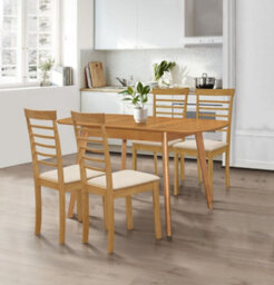 Hallowood Furniture Aston Butterfly Extending Table With 4 Light Oak Ledbury Chairs - thumbnail 2