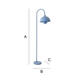 Valuelights Tilly Pastel Sky Blue Arched Dome Shade Metal Floor Lamp - thumbnail 8