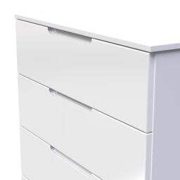 Messina Ready Assembled Matt White No Effect 4 Drawer Wide Chest (H)875mm (W)740mm (D)390mm - thumbnail 4